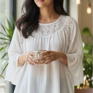 Alyx White Crochet Detail Blouse
